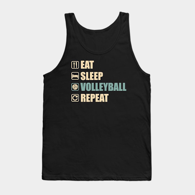 Eat Sleep Volleyball Repeat - Funny Volleyball Lovers Gift Tank Top by DnB